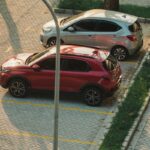 a couple of cars parked next to each other